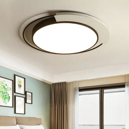 DecorBites™ DecorBites™ Nordic Circular LED Flush Mount Lighting Fixture in Black and White for Living Room