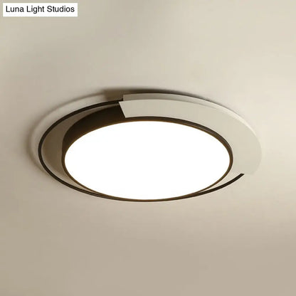 DecorBites™ DecorBites™ Nordic Circular LED Flush Mount Lighting Fixture in Black and White for Living Room