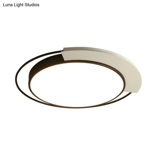 DecorBites™ DecorBites™ Nordic Circular LED Flush Mount Lighting Fixture in Black and White for Living Room
