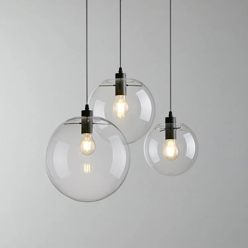 Nordic Clear Glass Globe Pendant Light - Decorbites