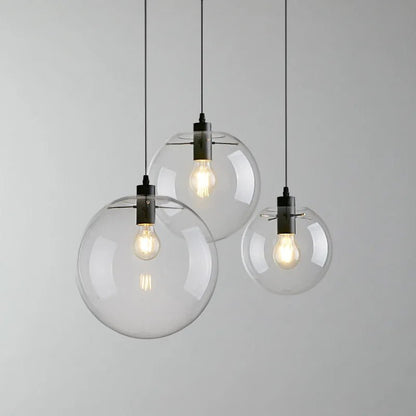 Nordic Clear Glass Globe Pendant Light - Decorbites