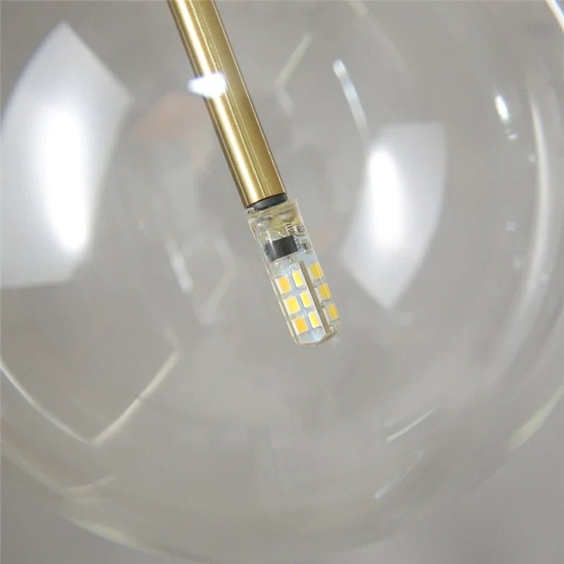 Nordic Clear Glass Globe Pendant Light in Chrome - Decorbites