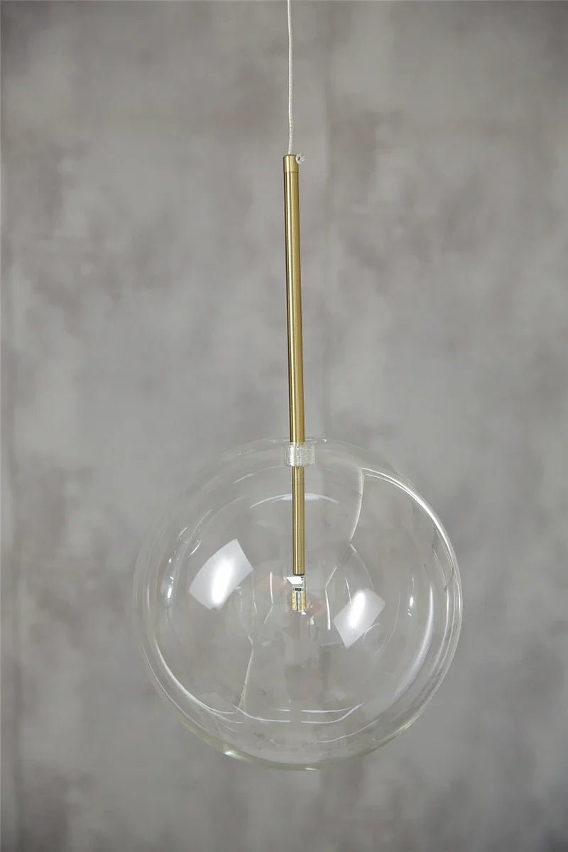 Nordic Clear Glass Globe Pendant Light in Chrome - Decorbites