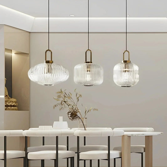 Nordic Clear Glass Pendant Light With Minimalist Shade - Decorbites