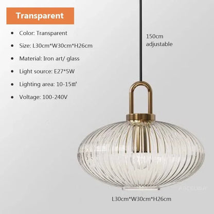 Nordic Clear Glass Pendant Light With Minimalist Shade - Decorbites