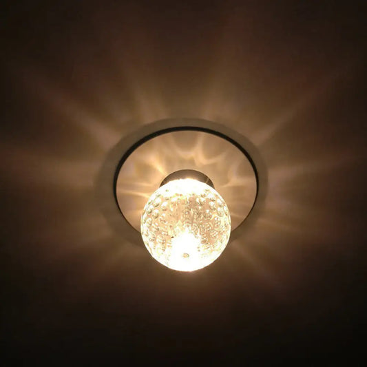 DecorBites™ DecorBites™ Nordic Clear Hammered Crystal LED Flush Mount Ceiling Light for Hallways