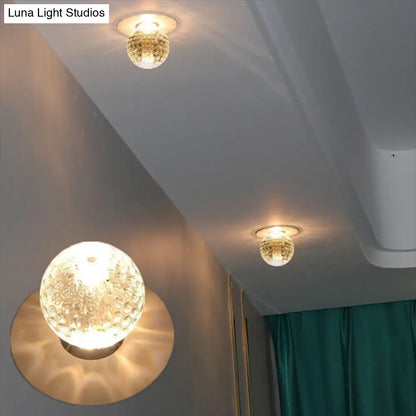 DecorBites™ DecorBites™ مصباح سقف LED من الكريستال الشفاف المطروق الشمالي للتركيب في الممرات