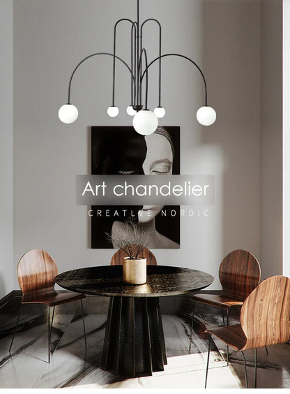 Nordic Comet Glass Ball Chandelier - Elegant Home Décor - Chandelier