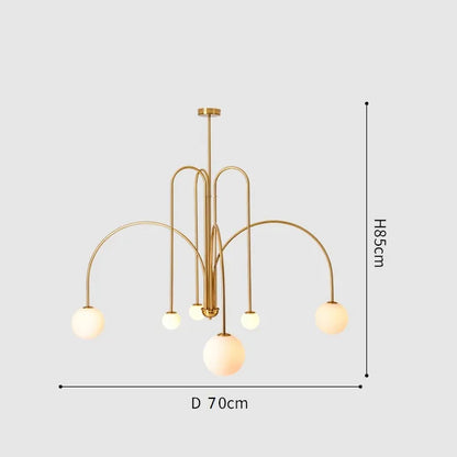 Nordic Comet Glass Ball Chandelier - Elegant Home Décor - Gold 70cm - Chandelier