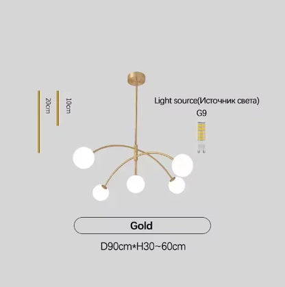 Nordic Comet Glass Ball Chandelier - Elegant Home Décor - Gold D90cm - Chandelier