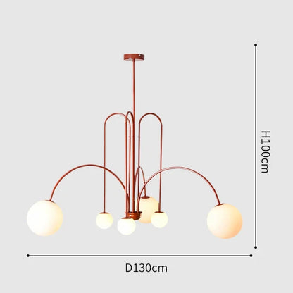 Nordic Comet Glass Ball Chandelier - Elegant Home Décor - Red 130cm - Chandelier