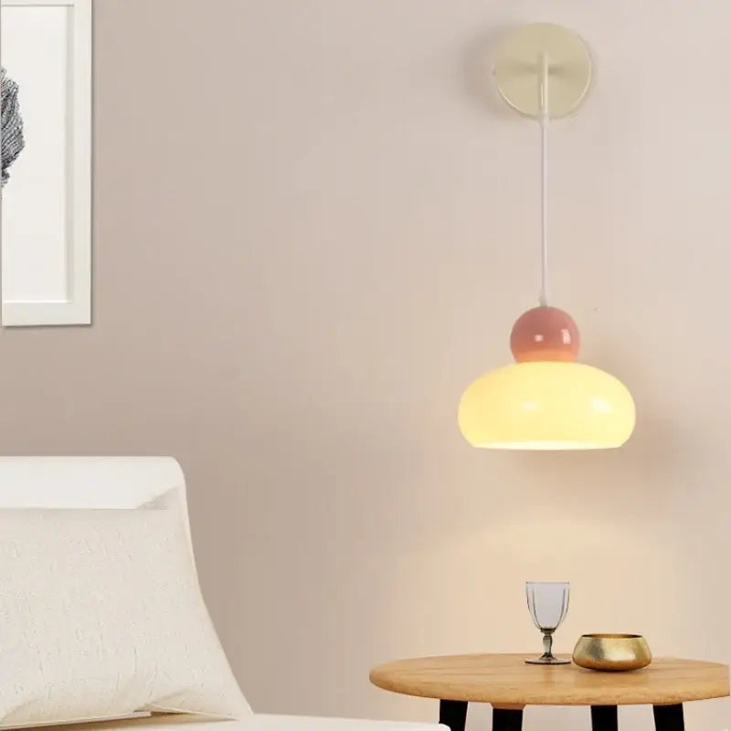 Nordic cream and blush pink pastel ceramic wall light fixture with sleek white mount by decorbites iron nordic