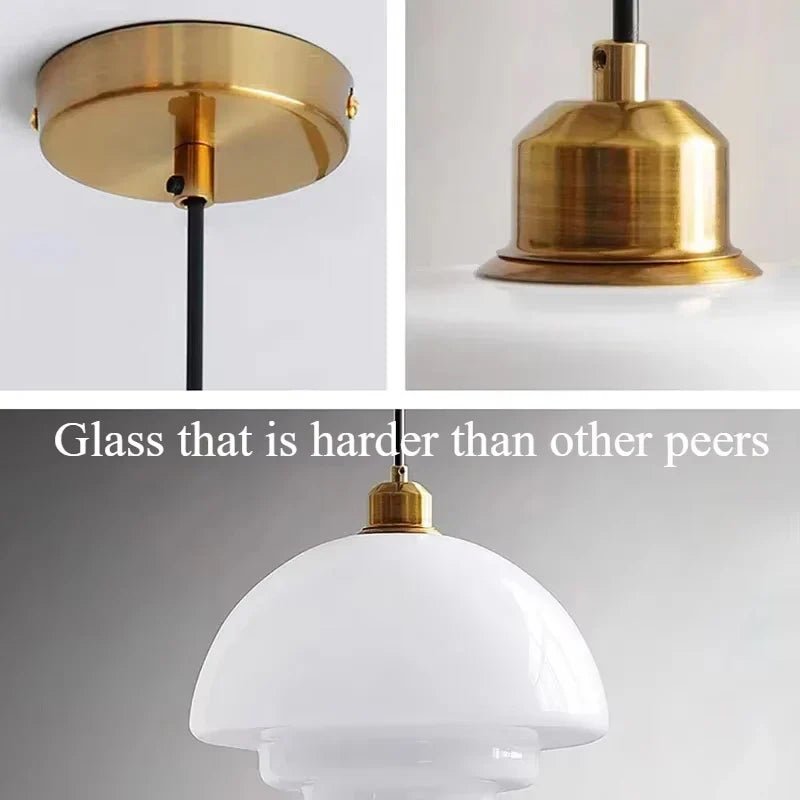 Nordic Cream Glass Pendant Light With Nickel Finish - Decorbites