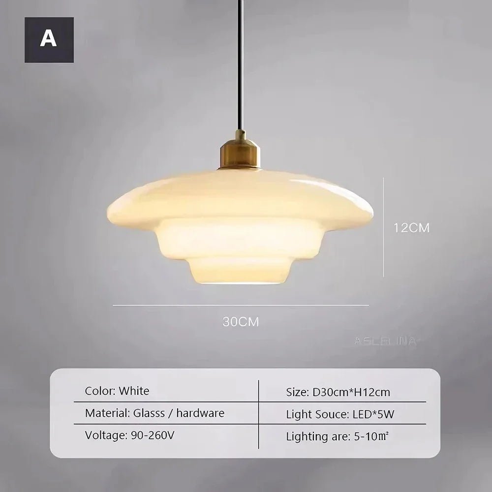 Nordic Cream Glass Pendant Light With Nickel Finish - Decorbites