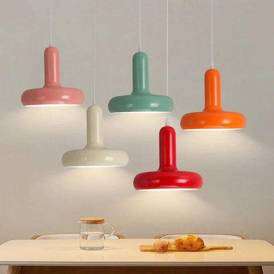 Nordic Cream Mushroom Pendant Light in Painted Aluminum - Decorbites