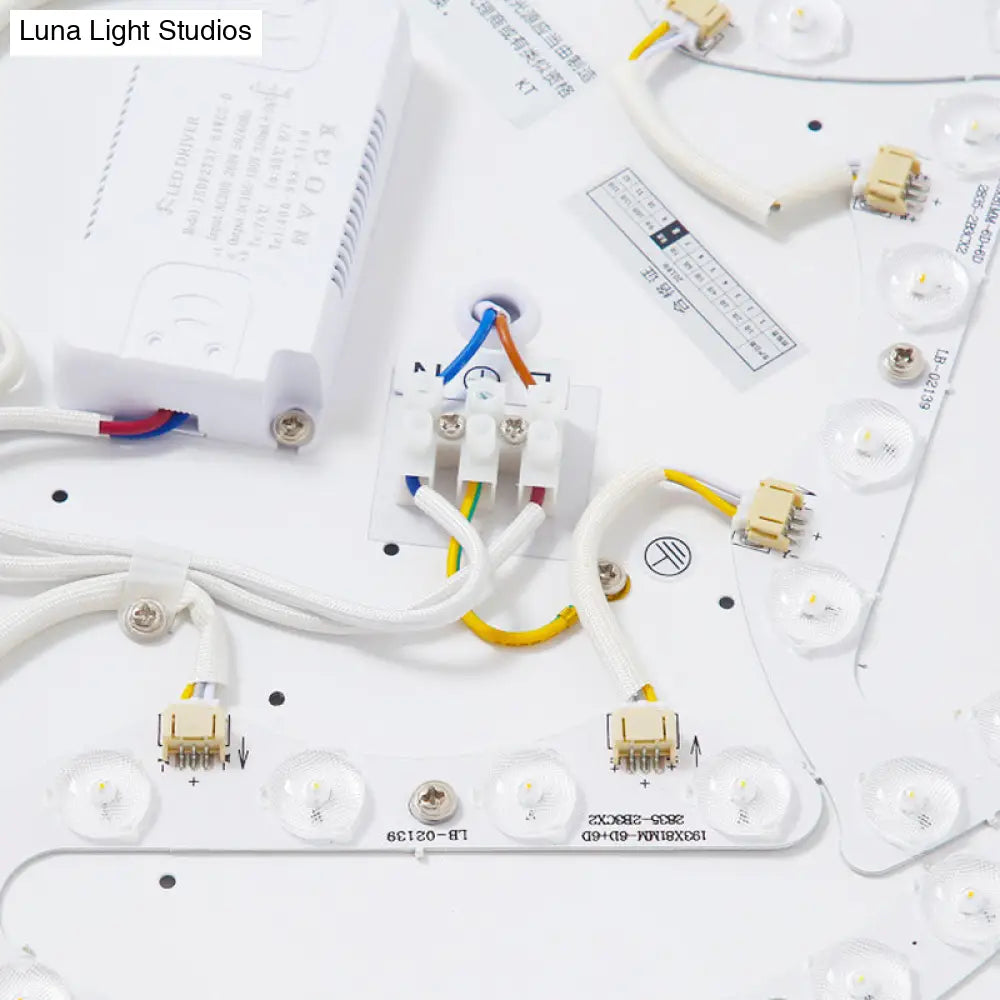 Lámpara de techo LED DecorBites™ Nordic Crescent &amp; Moon para jardín de infancia - Acabado en madera acrílica