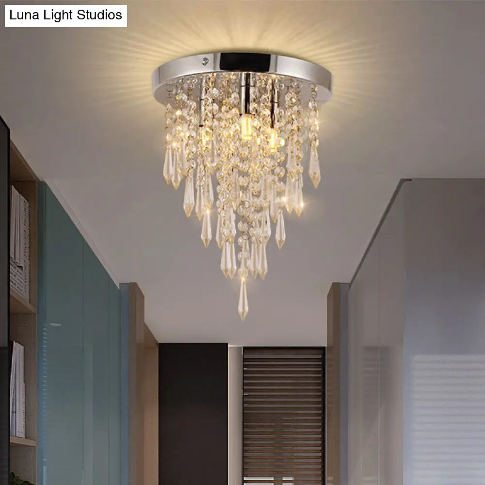 ديكوربايتس™‎ مصباح سقف من الكريستال النوردي من ديكوربايتس™‎، مثبت على السقف، مصنوع من الكروم - 3 مصابيح