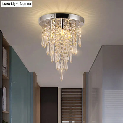 ديكوربايتس™‎ مصباح سقف من الكريستال النوردي من ديكوربايتس™‎، مثبت على السقف، مصنوع من الكروم - 3 مصابيح