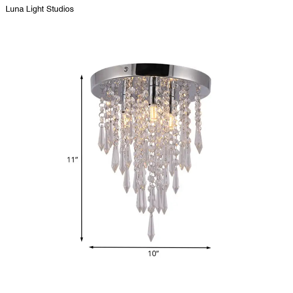 ديكوربايتس™‎ مصباح سقف من الكريستال النوردي من ديكوربايتس™‎، مثبت على السقف، مصنوع من الكروم - 3 مصابيح