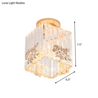 Lámpara de techo semiempotrada DecorBites™ Nordic Cube de cristal, acabado dorado