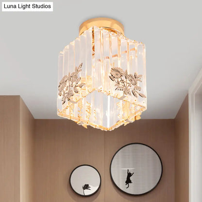 Lámpara de techo semiempotrada DecorBites™ Nordic Cube de cristal, acabado dorado