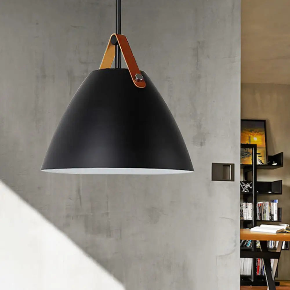 Nordic Curved Coolie Pendant Light - Sleek Aluminum Hanging Lamp in Chic Black/Blue/Grey/Pink/White for Dining Room