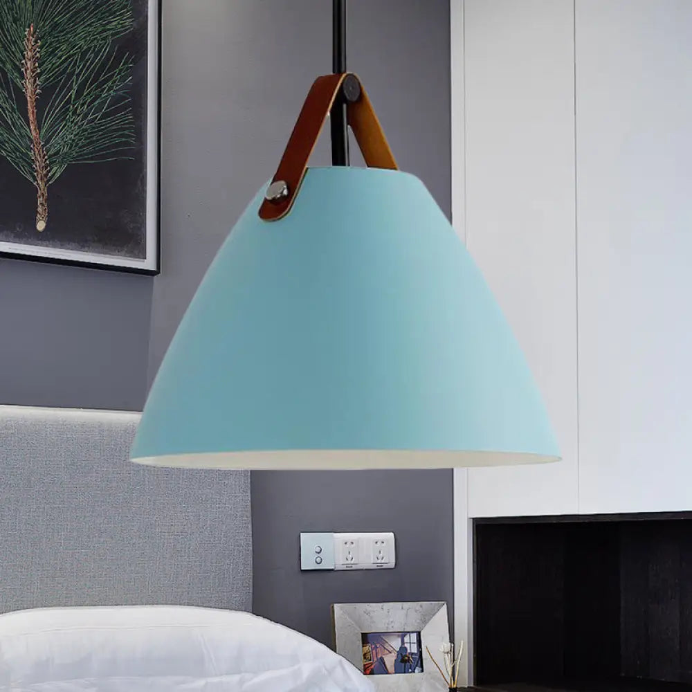 Nordic Curved Coolie Pendant Light - Sleek Aluminum Hanging Lamp in Chic Black/Blue/Grey/Pink/White for Dining Room