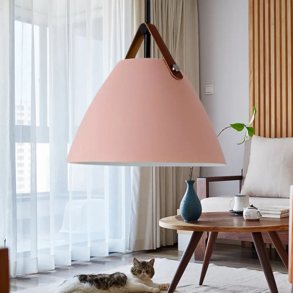 Nordic Curved Coolie Pendant Light - Sleek Aluminum Hanging Lamp in Chic Black/Blue/Grey/Pink/White for Dining Room