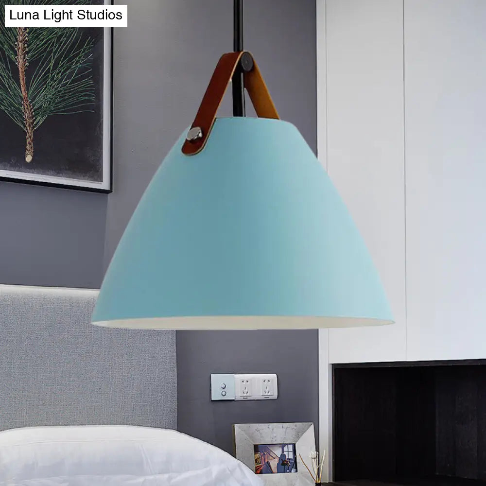 Nordic Curved Coolie Pendant Light - Sleek Aluminum Hanging Lamp in Chic Black/Blue/Grey/Pink/White for Dining Room