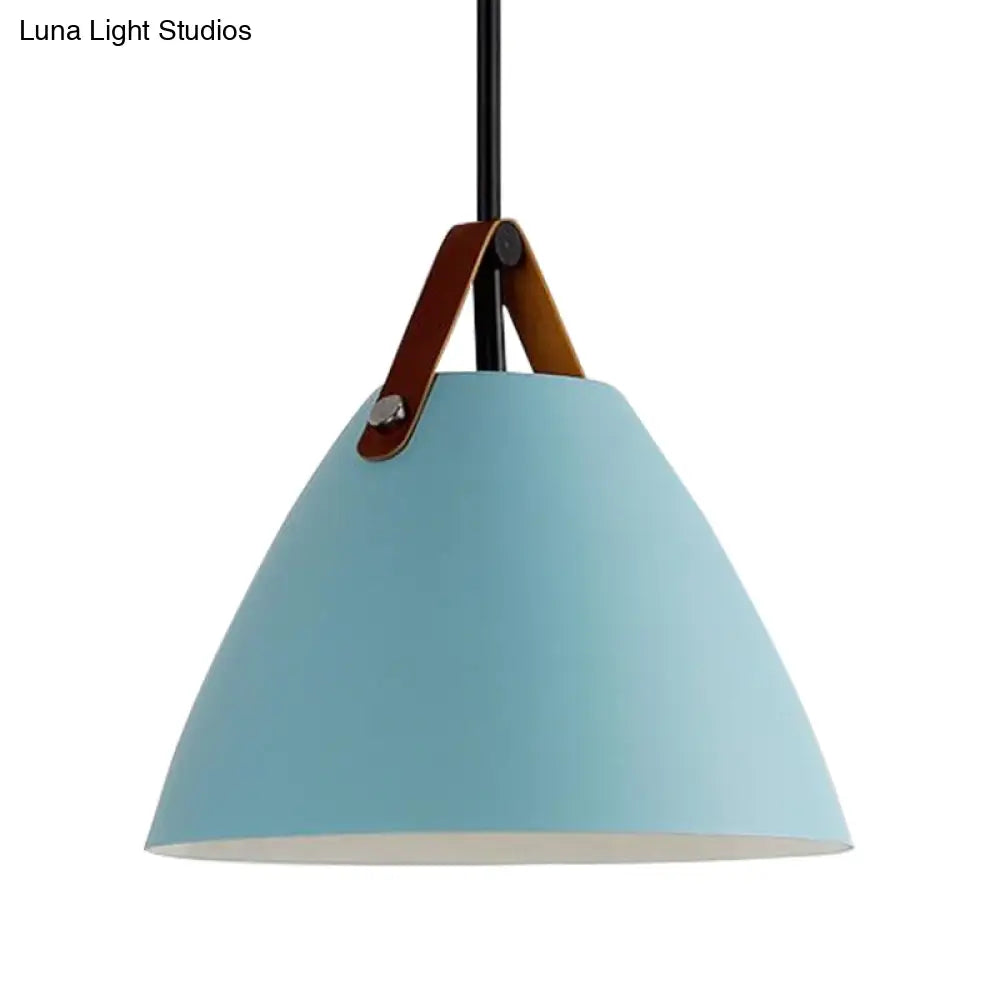 Nordic Curved Coolie Pendant Light - Sleek Aluminum Hanging Lamp in Chic Black/Blue/Grey/Pink/White for Dining Room