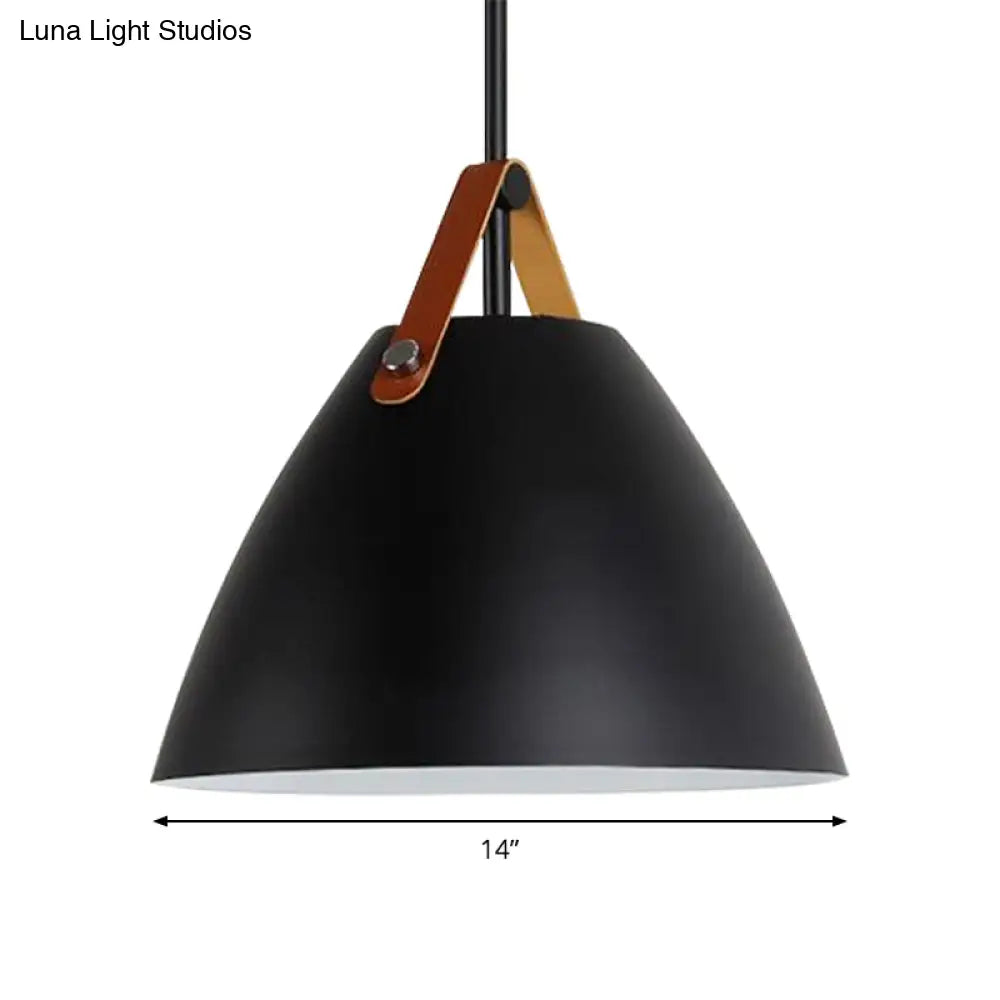 Nordic Curved Coolie Pendant Light - Sleek Aluminum Hanging Lamp in Chic Black/Blue/Grey/Pink/White for Dining Room