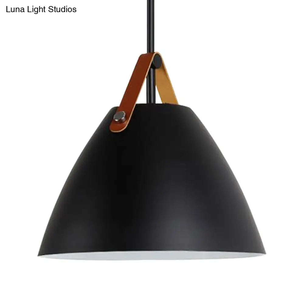 Nordic Curved Coolie Pendant Light - Sleek Aluminum Hanging Lamp in Chic Black/Blue/Grey/Pink/White for Dining Room