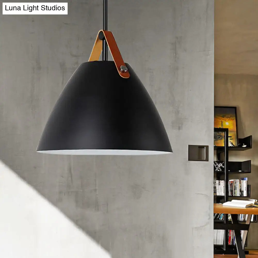 Nordic Curved Coolie Pendant Light - Sleek Aluminum Hanging Lamp in Chic Black/Blue/Grey/Pink/White for Dining Room