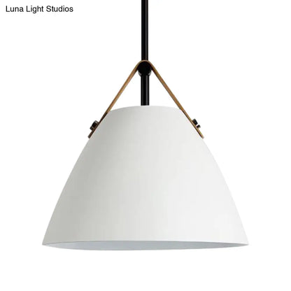 Nordic Curved Coolie Pendant Light - Sleek Aluminum Hanging Lamp in Chic Black/Blue/Grey/Pink/White for Dining Room