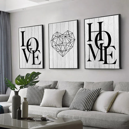 Nordic Diamond Heart Canvas Prints Set
