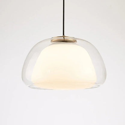 Nordic Double Glass Pendant Light in Amber, Gray, or Clear - Decorbites