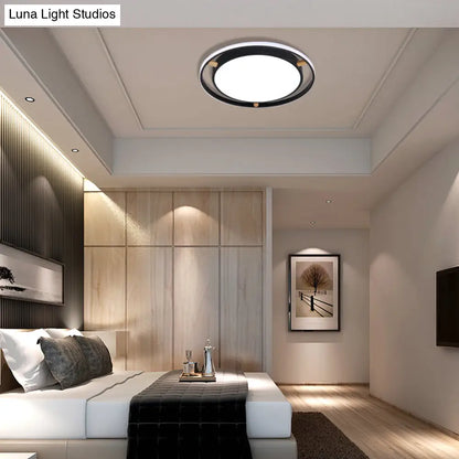 DecorBites™ DecorBites™ Nordic Dual Circle LED Ceiling Flush Light with Wood Arm - White/Green/Grey, Thin Flushmount Lighting - 16"/19.5"/23.5" W