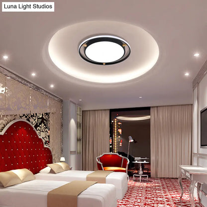 DecorBites™ DecorBites™ Nordic Dual Circle LED Ceiling Flush Light with Wood Arm - White/Green/Grey, Thin Flushmount Lighting - 16"/19.5"/23.5" W