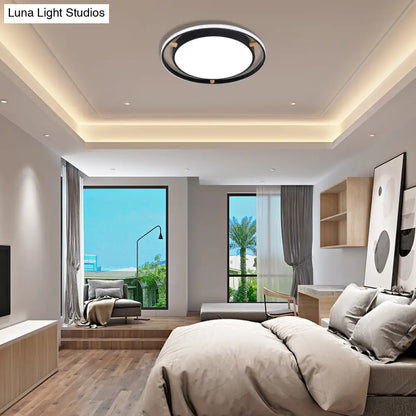 DecorBites™ DecorBites™ Nordic Dual Circle LED Ceiling Flush Light with Wood Arm - White/Green/Grey, Thin Flushmount Lighting - 16"/19.5"/23.5" W