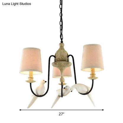 Lámpara de techo colgante nórdica de tela en forma de barril - Lámpara de techo colgante color canela (3/6 cabezales)