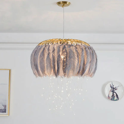 Nordic Feather Chandelier Pendant Light for Dining Room