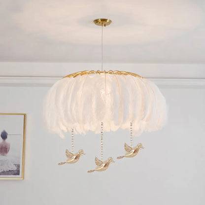 Nordic Feather Chandelier Pendant Light for Dining Room