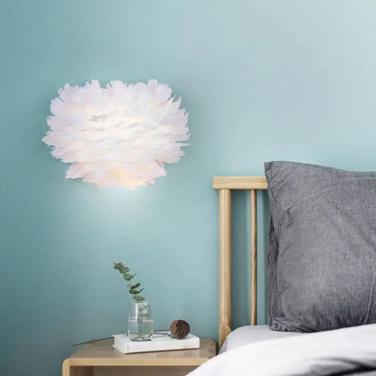 DecorBites™ DecorBites™ Nordic Feather Hemispherical Wall Sconce Lamp - White 1 Bulb Lighting Solution