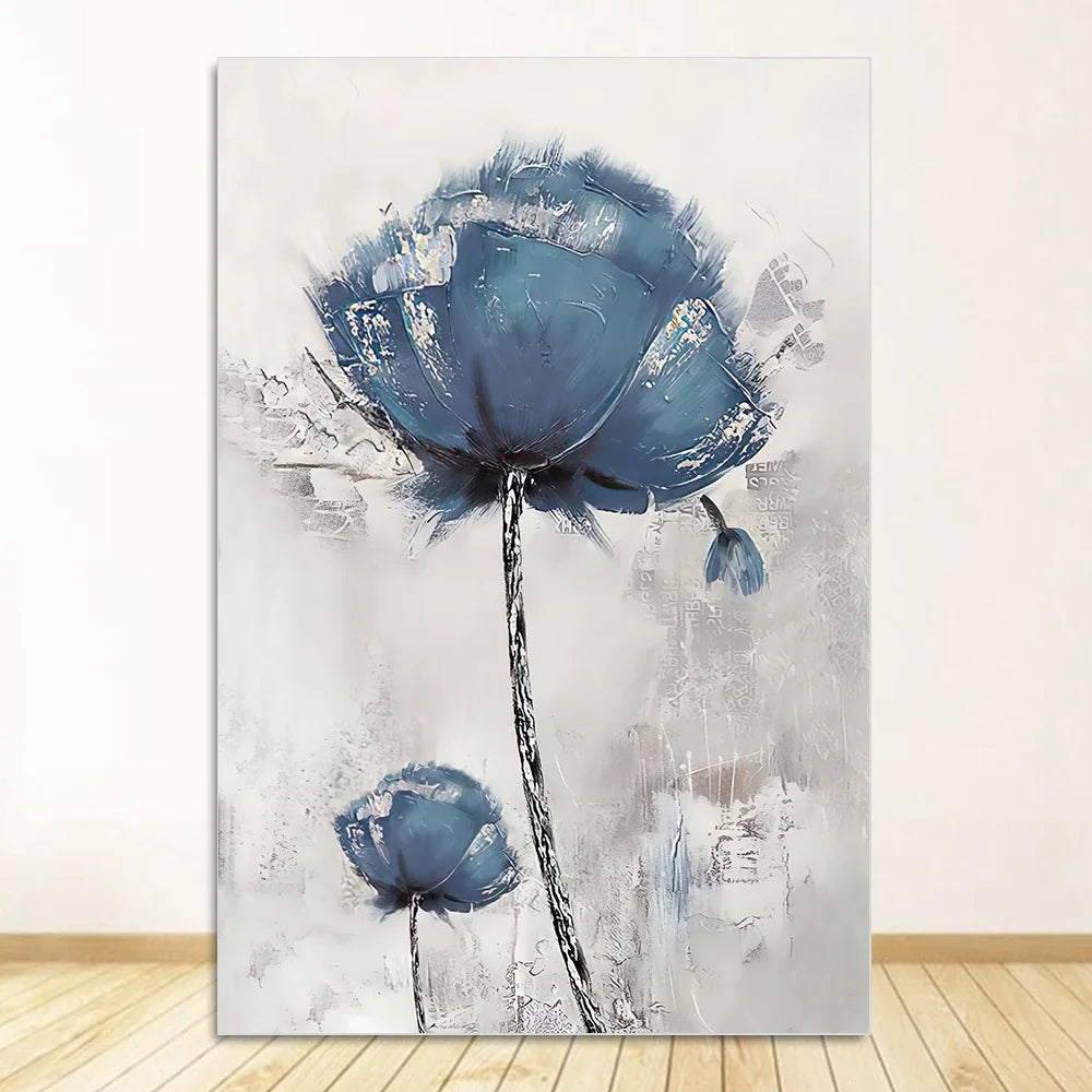 Nordic Flower Abstract Canvas Art Print - 9033--01 / 60x85cmNo frame / CHINA - Posters