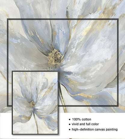 Nordic Flower Abstract Canvas Art Print - Posters