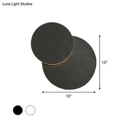 DecorBites™ DecorBites™ Nordic Flush Mount LED Wall Light in Black/White with Adjustable Disk and Warm/White Light