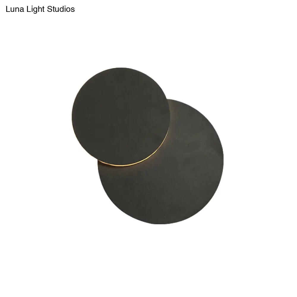 DecorBites™ DecorBites™ Nordic Flush Mount LED Wall Light in Black/White with Adjustable Disk and Warm/White Light