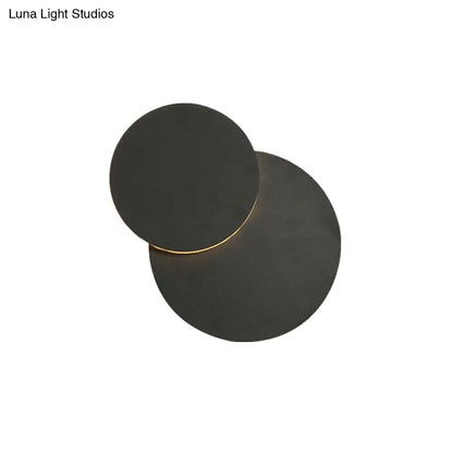 DecorBites™ DecorBites™ Nordic Flush Mount LED Wall Light in Black/White with Adjustable Disk and Warm/White Light