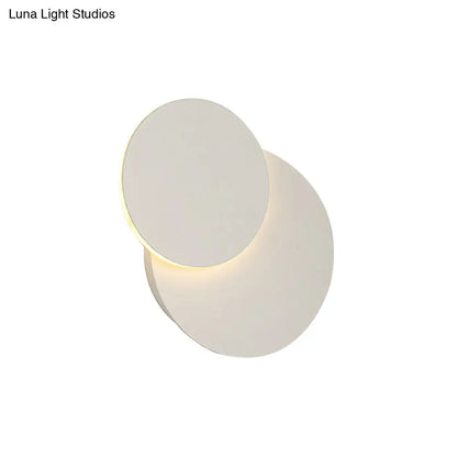 DecorBites™ DecorBites™ Nordic Flush Mount LED Wall Light in Black/White with Adjustable Disk and Warm/White Light