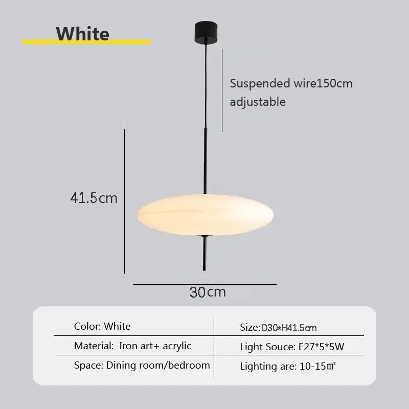 Nordic Flying Saucer Acrylic Pendant Light - Decorbites